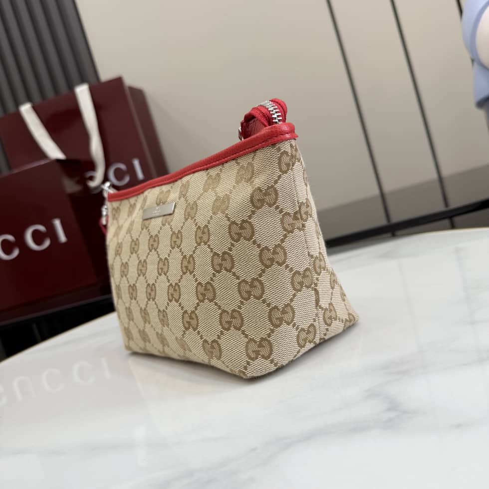 Gucci Small Canvas Pouch With Strap Beige A000MM_2_155221 Gucci Small Canvas Pouch With Strap Beige A000MM