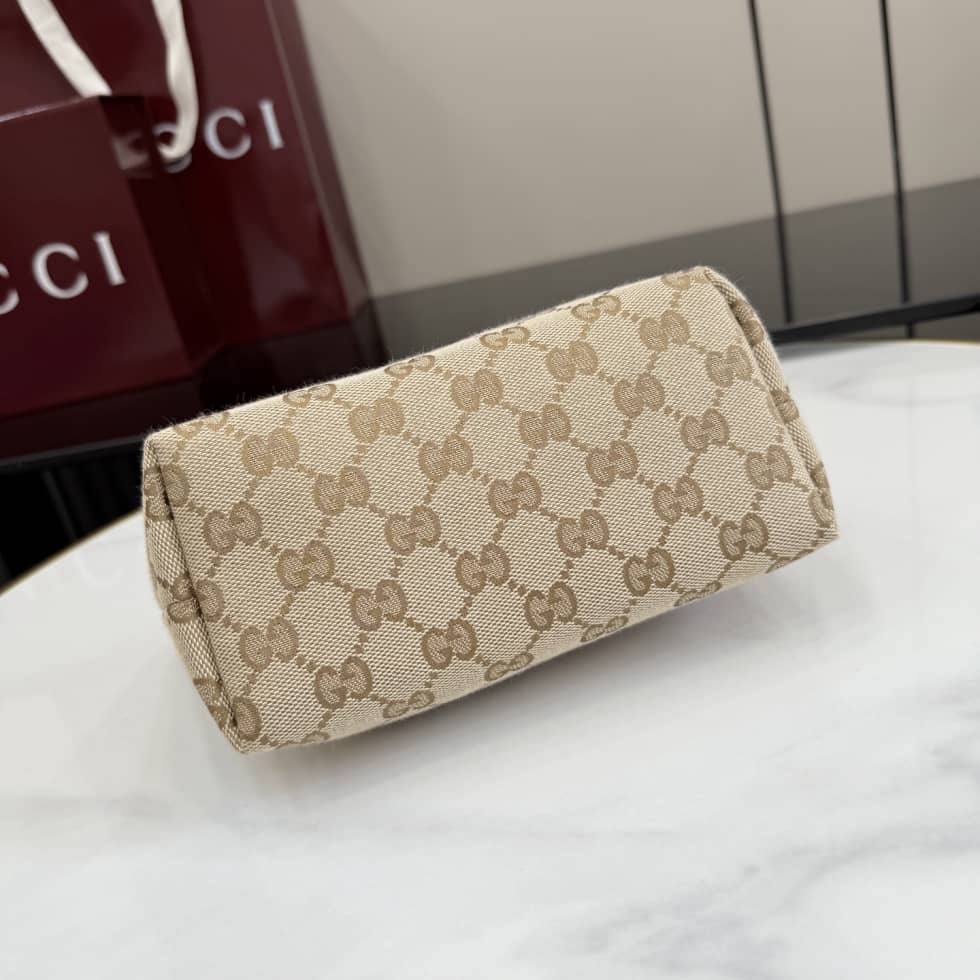 Gucci Small Canvas Pouch With Strap Beige A000MM_3_155221 Gucci Small Canvas Pouch With Strap Beige A000MM