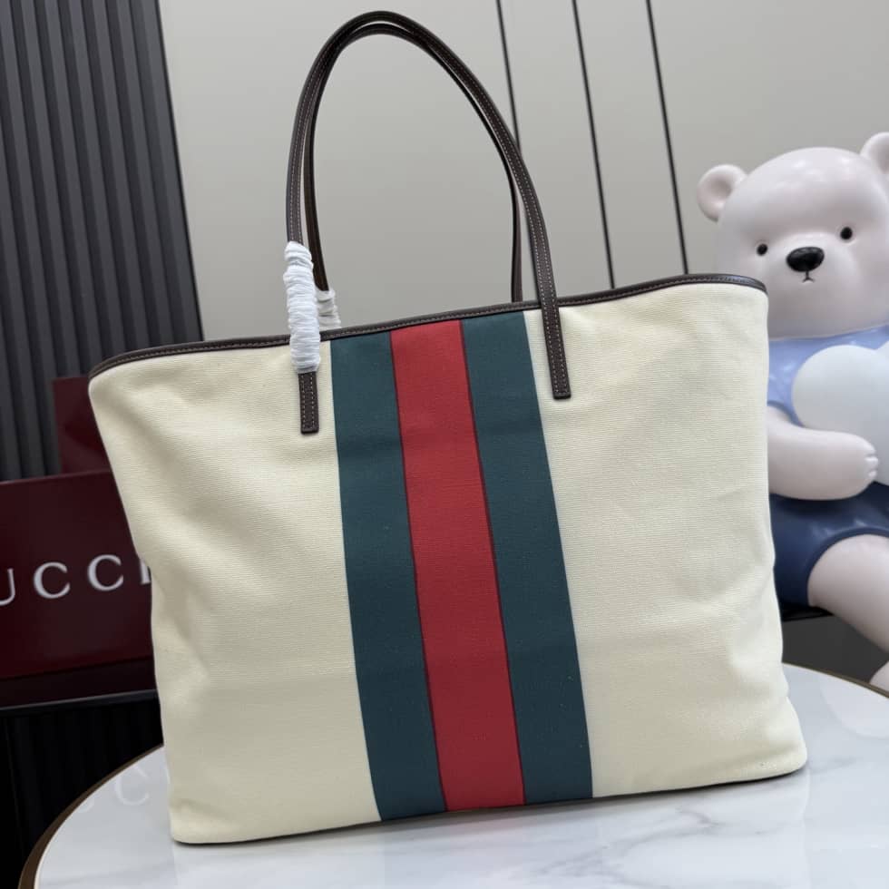 Gucci Tribeca Canvas Large Tote Bag Ivory A0034D_1_155241 Gucci Tribeca Canvas Large Tote Bag Ivory A0034D