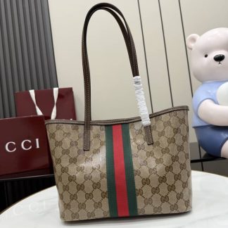 Gucci Tribeca Coated Canvas Small Beige Tote