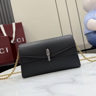 Gucci Dionysus Leather Small Black Shoulder Bag