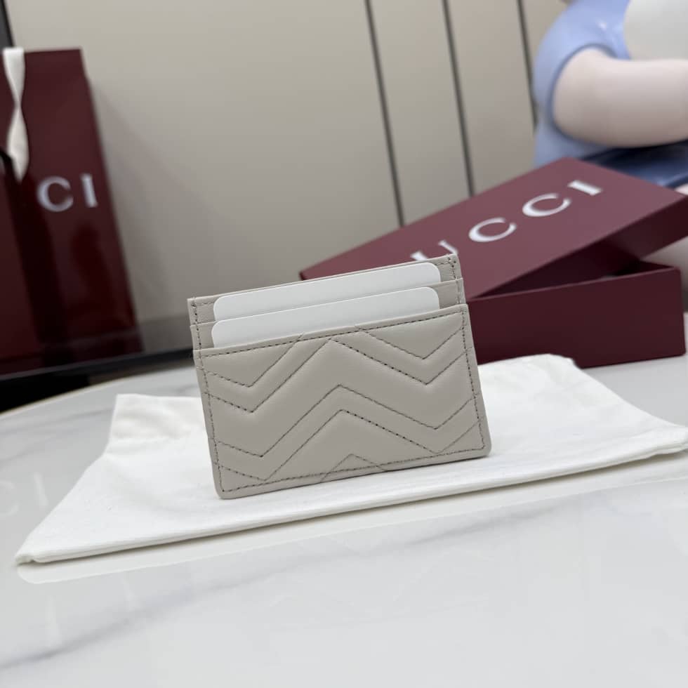 Gucci GG Marmont Leather Gray Card Case 443127_1_155381 Gucci GG Marmont Leather Gray Card Case 443127