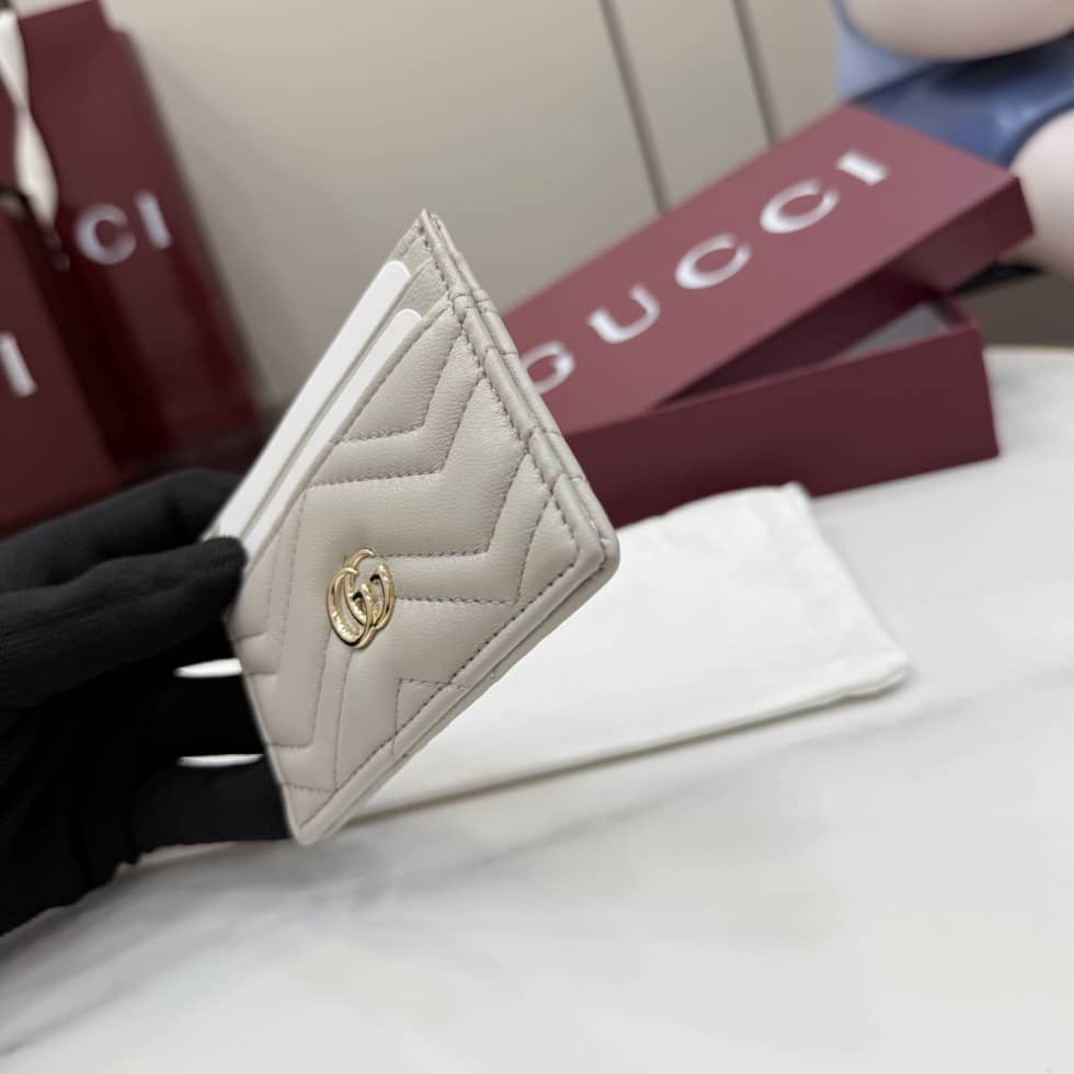 Gucci GG Marmont Leather Gray Card Case 443127_3_155381 Gucci GG Marmont Leather Gray Card Case 443127