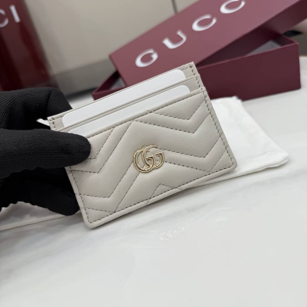 Gucci GG Marmont Leather Gray Card Case 443127_4_155381 Gucci GG Marmont Leather Gray Card Case 443127
