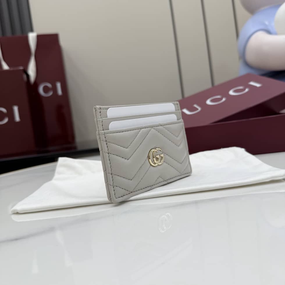 Gucci GG Marmont Leather Gray Card Case 443127_6_155381 Gucci GG Marmont Leather Gray Card Case 443127