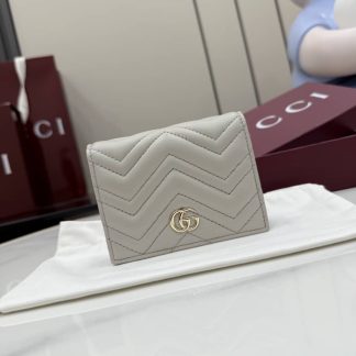 Gucci Marmont Matelasse Leather Light Gray Wallet