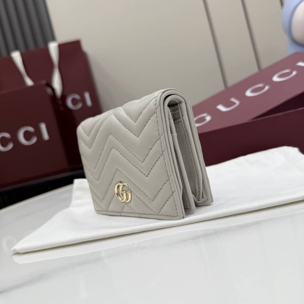 Gucci Marmont Matelasse Leather Light Gray Wallet_2_155391 Gucci Marmont Matelasse Leather Light Gray Wallet