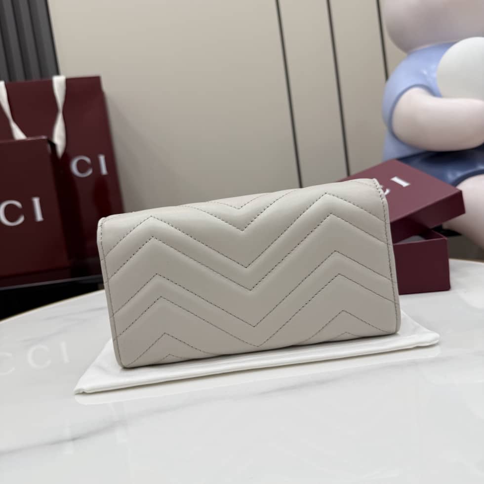 Gucci Marmont Leather Continental Wallet Light Gray_1_155401 Gucci Marmont Leather Continental Wallet Light Gray