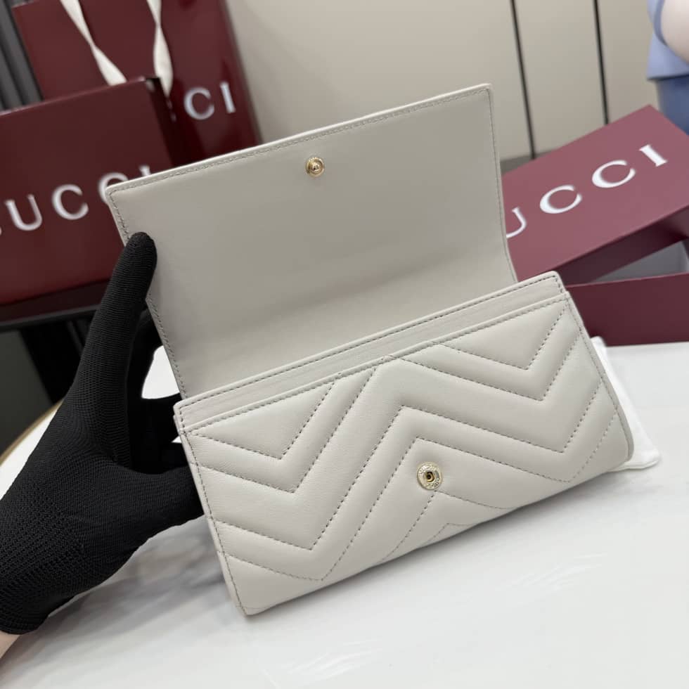 Gucci Marmont Leather Continental Wallet Light Gray_6_155401 Gucci Marmont Leather Continental Wallet Light Gray
