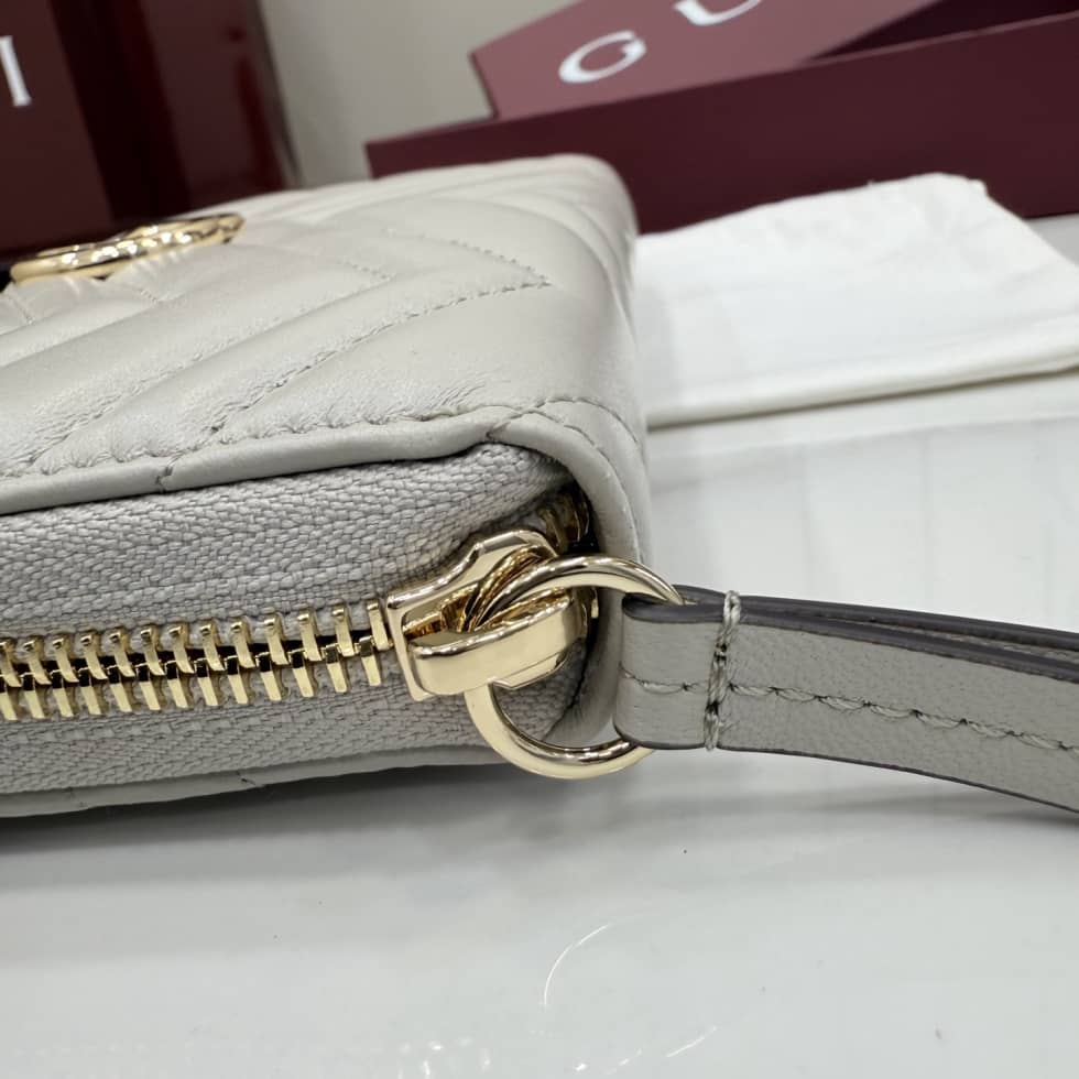 Gucci Marmont Leather Zip Around Wallet Light Gray_4_155411 Gucci Marmont Leather Zip Around Wallet Light Gray
