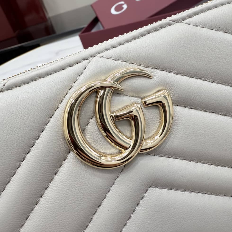 Gucci Marmont Leather Zip Around Wallet Light Gray_5_155411 Gucci Marmont Leather Zip Around Wallet Light Gray