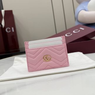 Gucci Marmont Leather Pink Card Case 443127
