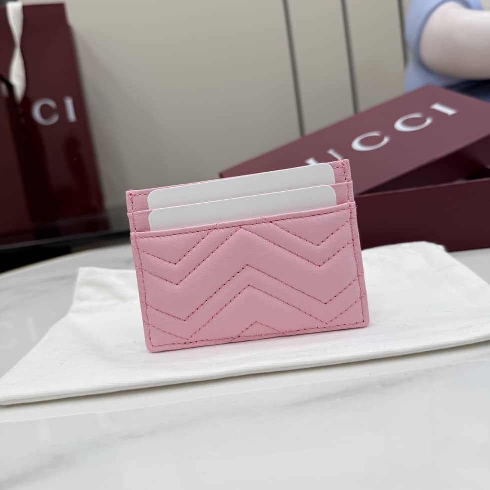 Gucci Marmont Leather Pink Card Case 443127_1_155421 Gucci Marmont Leather Pink Card Case 443127