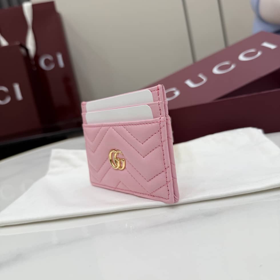Gucci Marmont Leather Pink Card Case 443127_2_155421 Gucci Marmont Leather Pink Card Case 443127