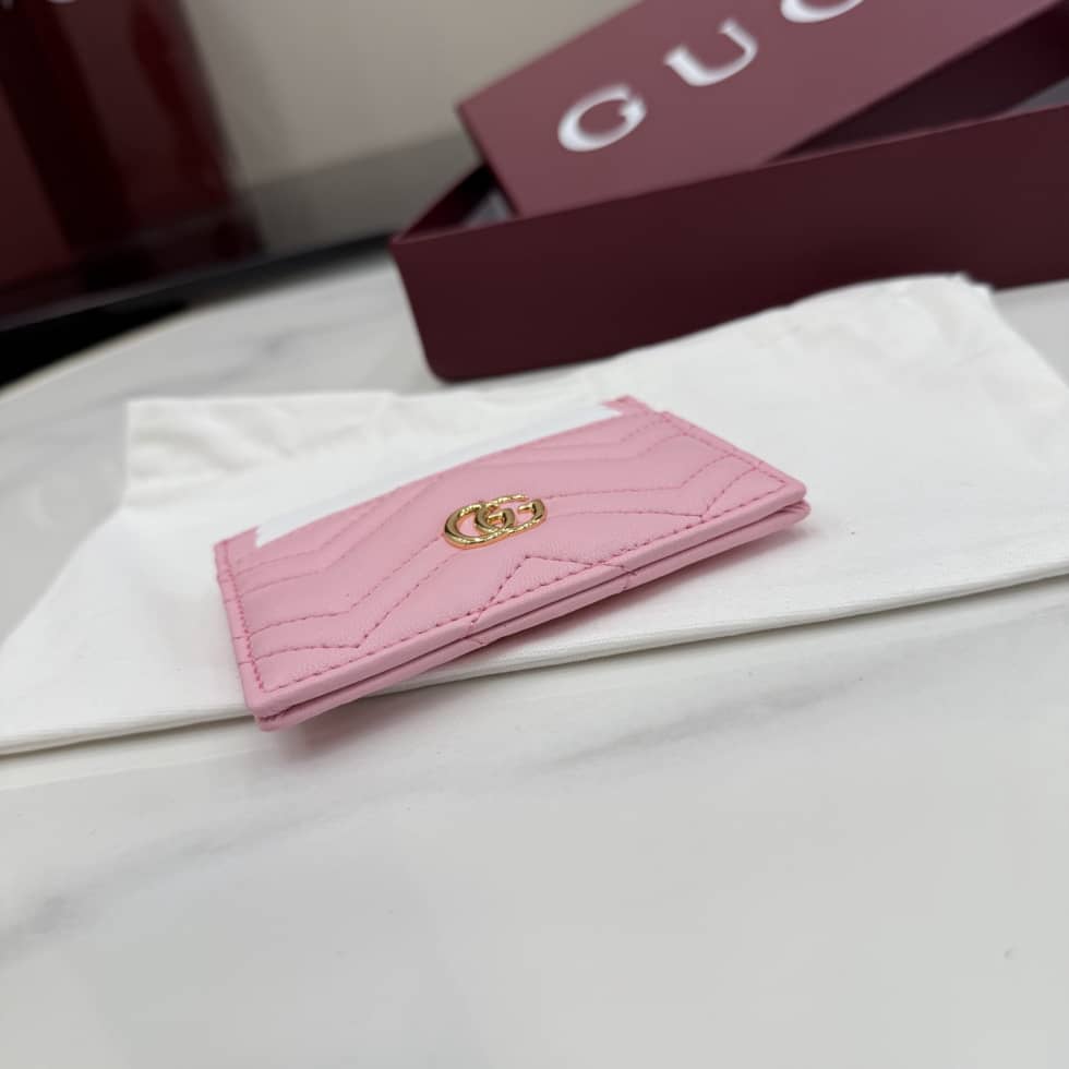 Gucci Marmont Leather Pink Card Case 443127_3_155421 Gucci Marmont Leather Pink Card Case 443127