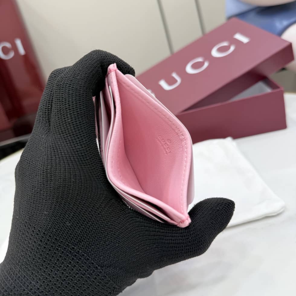 Gucci Marmont Leather Pink Card Case 443127_7_155421 Gucci Marmont Leather Pink Card Case 443127