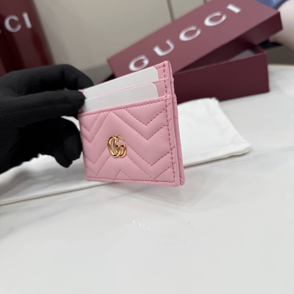 Gucci Marmont Leather Pink Card Case 443127_8_155421 Gucci Marmont Leather Pink Card Case 443127