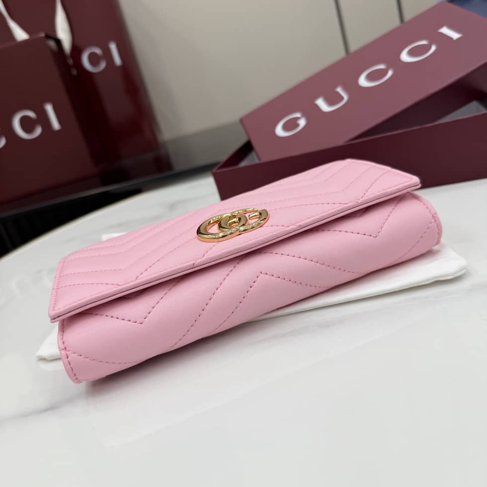 Gucci Marmont Leather Pink Continental Wallet_3_155441 Gucci Marmont Leather Pink Continental Wallet