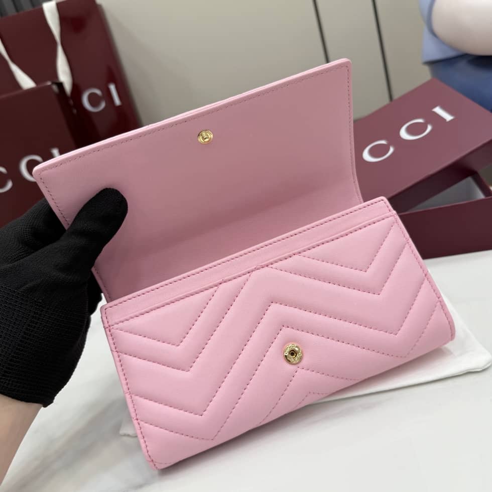 Gucci Marmont Leather Pink Continental Wallet_7_155441 Gucci Marmont Leather Pink Continental Wallet