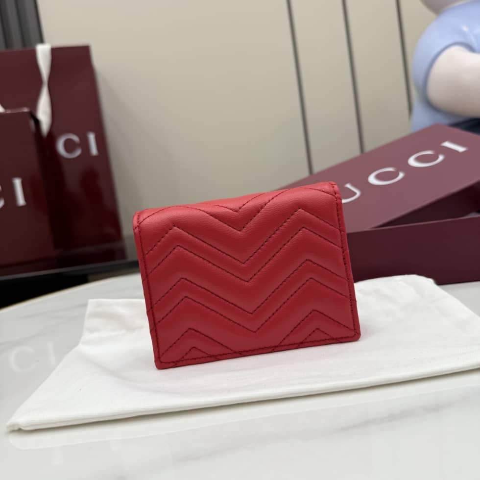 Gucci Marmont Matelasse Leather Red Wallet 466492_1_155471 Gucci Marmont Matelasse Leather Red Wallet 466492