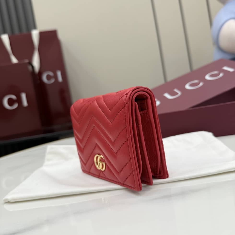 Gucci Marmont Matelasse Leather Red Wallet 466492_2_155471 Gucci Marmont Matelasse Leather Red Wallet 466492