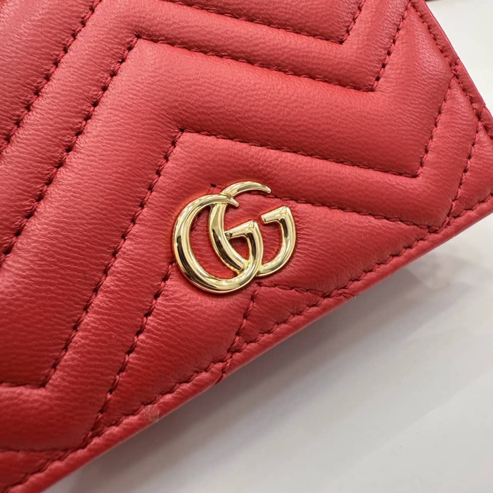 Gucci Marmont Matelasse Leather Red Wallet 466492_4_155471 Gucci Marmont Matelasse Leather Red Wallet 466492