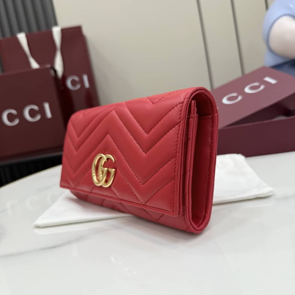 Gucci Marmont Leather Red Continental Wallet 443436_2_155481 Gucci Marmont Leather Red Continental Wallet 443436