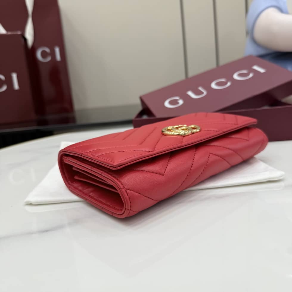 Gucci Marmont Leather Red Continental Wallet 443436_3_155481 Gucci Marmont Leather Red Continental Wallet 443436