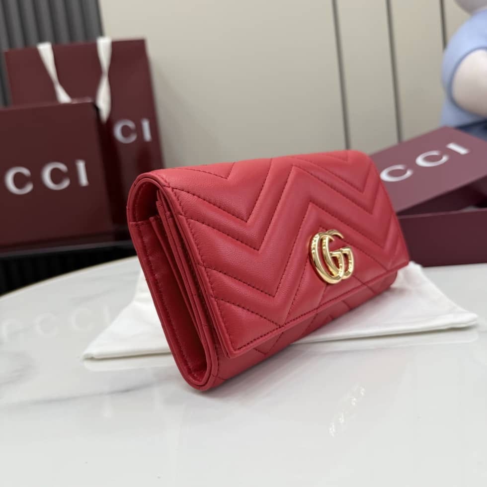 Gucci Marmont Leather Red Continental Wallet 443436_6_155481 Gucci Marmont Leather Red Continental Wallet 443436