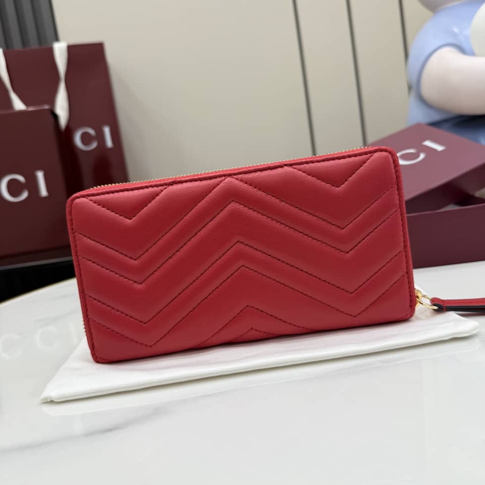 Gucci Marmont Leather Red Zip Around Wallet 443123_1_155491 Gucci Marmont Leather Red Zip Around Wallet 443123