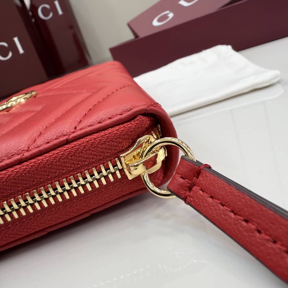 Gucci Marmont Leather Red Zip Around Wallet 443123_7_155491 Gucci Marmont Leather Red Zip Around Wallet 443123