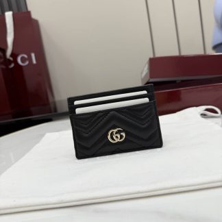 Gucci Marmont Leather Card Case 443127 Black