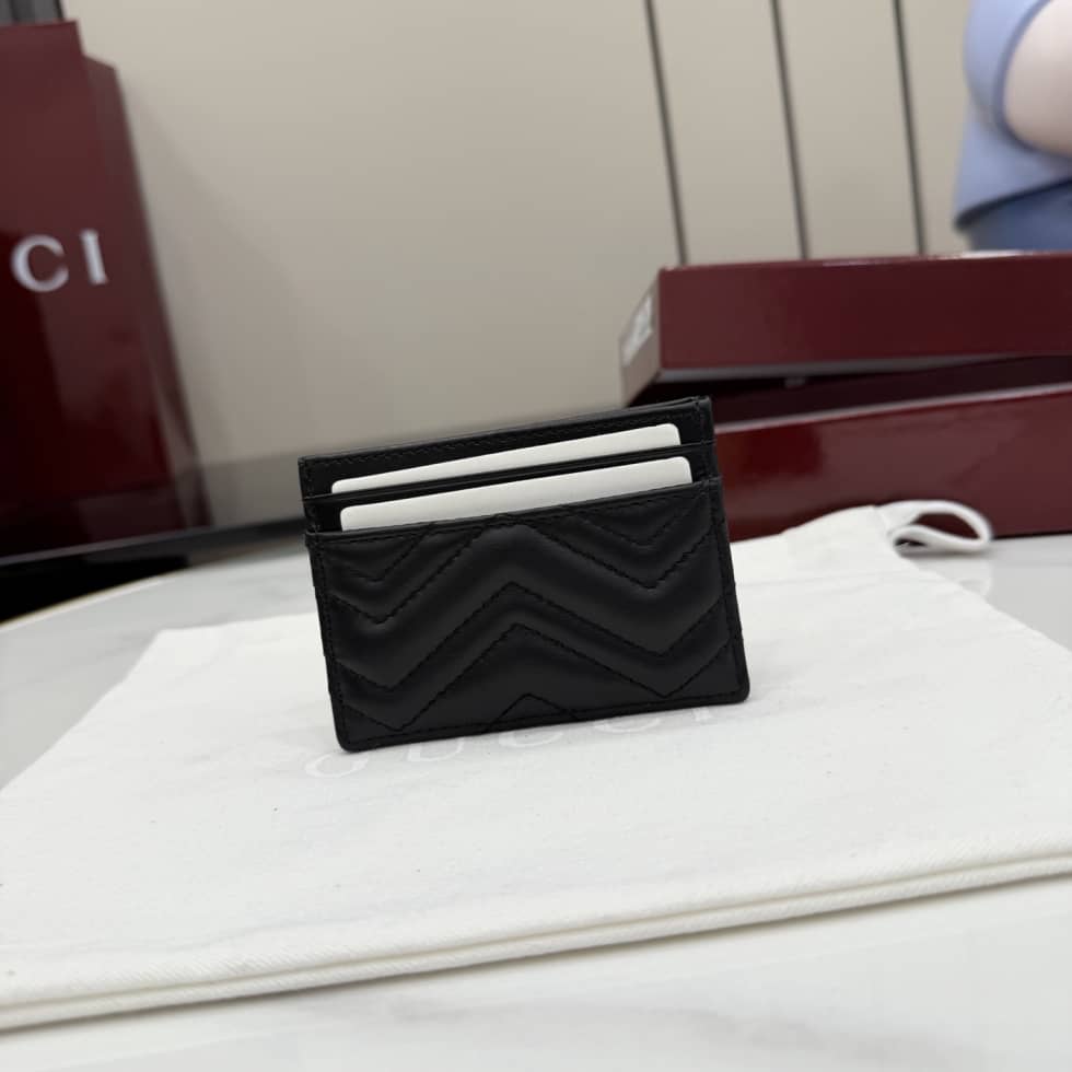 Gucci Marmont Leather Card Case 443127 Black_1_155501 Gucci Marmont Leather Card Case 443127 Black