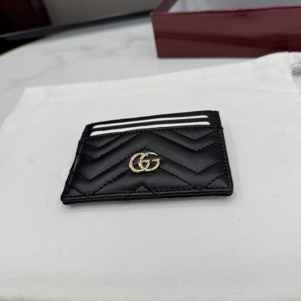 Gucci Marmont Leather Card Case 443127 Black_3_155501 Gucci Marmont Leather Card Case 443127 Black