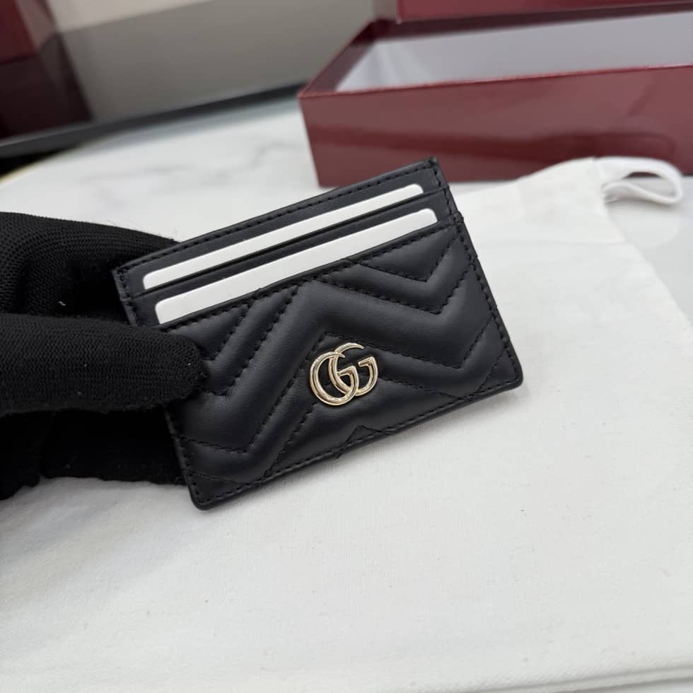 Gucci Marmont Leather Card Case 443127 Black_4_155501 Gucci Marmont Leather Card Case 443127 Black