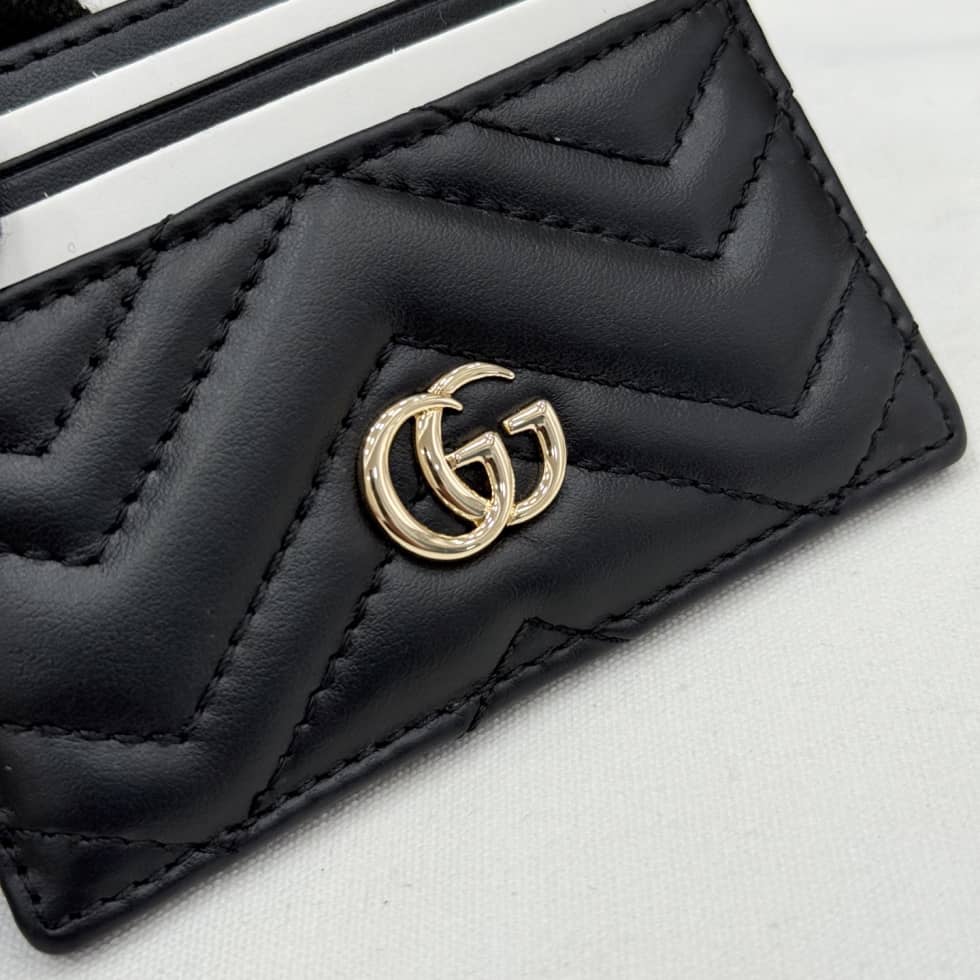 Gucci Marmont Leather Card Case 443127 Black_5_155501 Gucci Marmont Leather Card Case 443127 Black