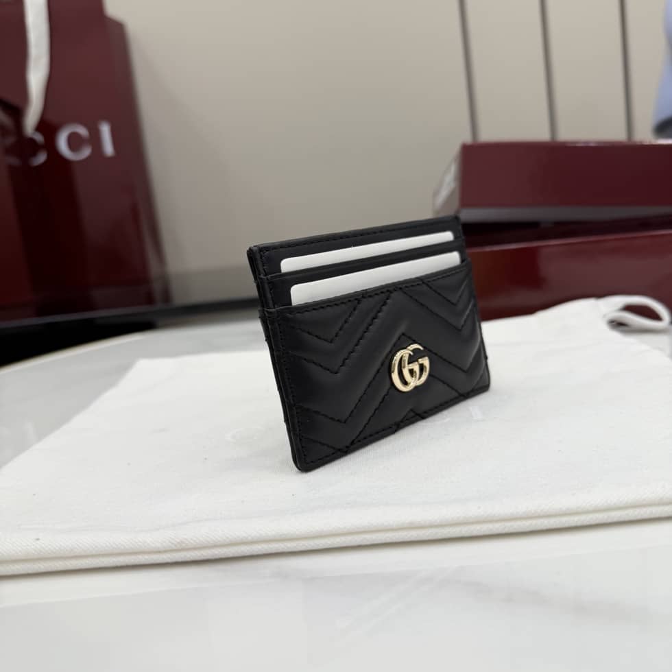 Gucci Marmont Leather Card Case 443127 Black_6_155501 Gucci Marmont Leather Card Case 443127 Black