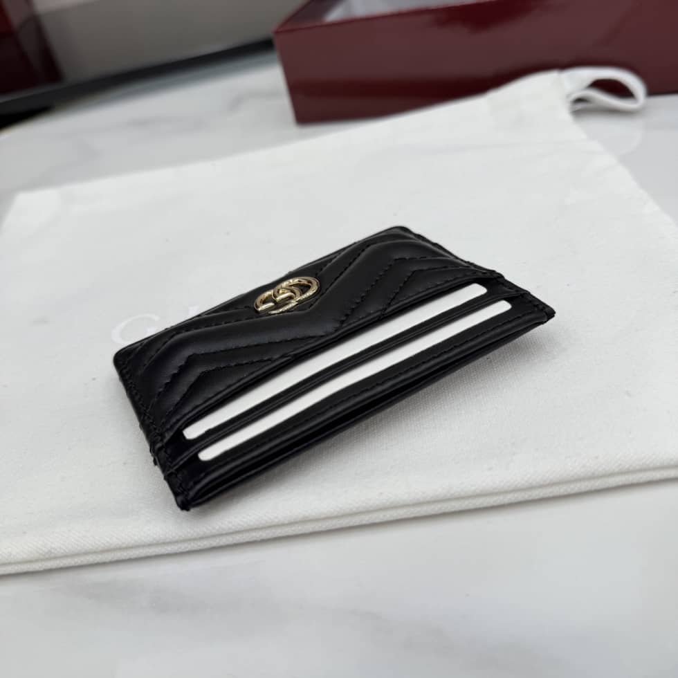 Gucci Marmont Leather Card Case 443127 Black_7_155501 Gucci Marmont Leather Card Case 443127 Black
