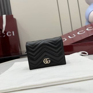 Gucci Marmont Matelasse Leather Black Wallet 466492