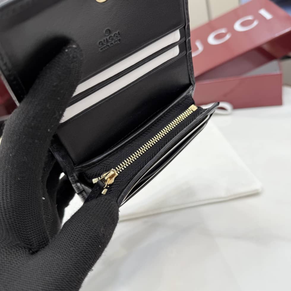 Gucci Marmont Matelasse Leather Black Wallet 466492_7_155511 Gucci Marmont Matelasse Leather Black Wallet 466492