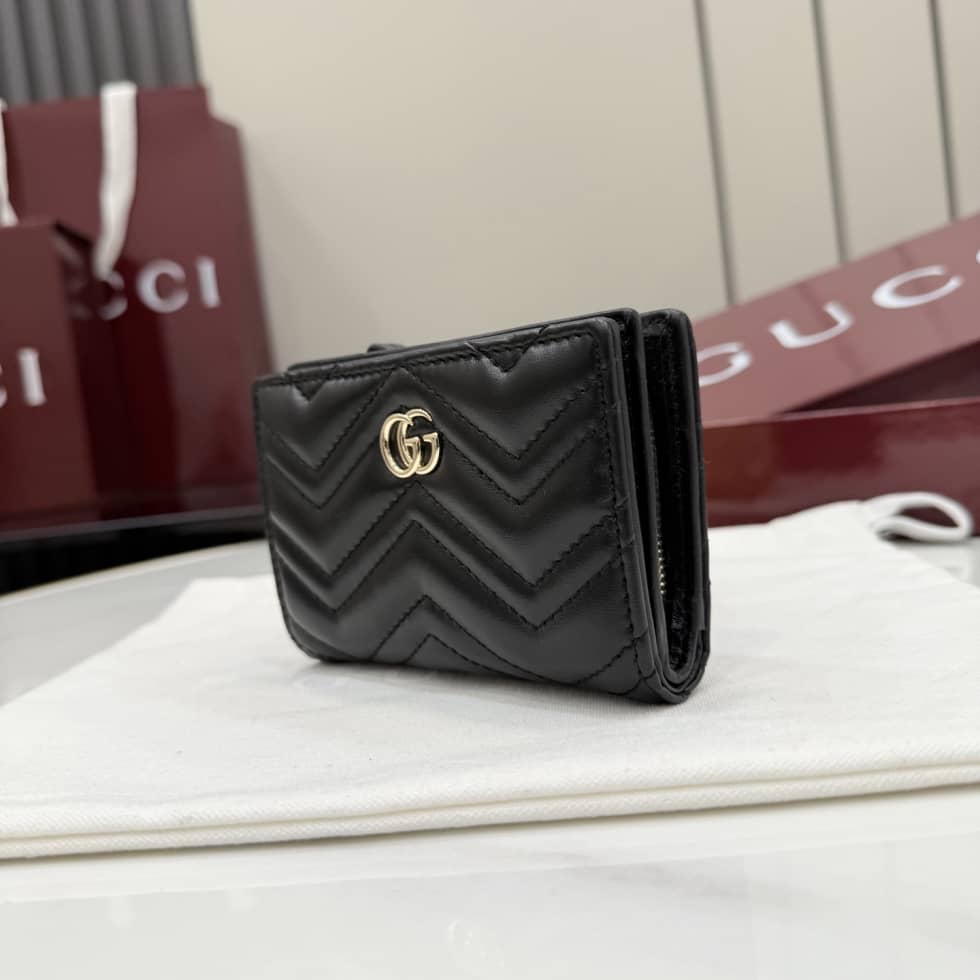 Gucci Marmont Leather Bifold Wallet Black 773427_2_155521 Gucci Marmont Leather Bifold Wallet Black 773427