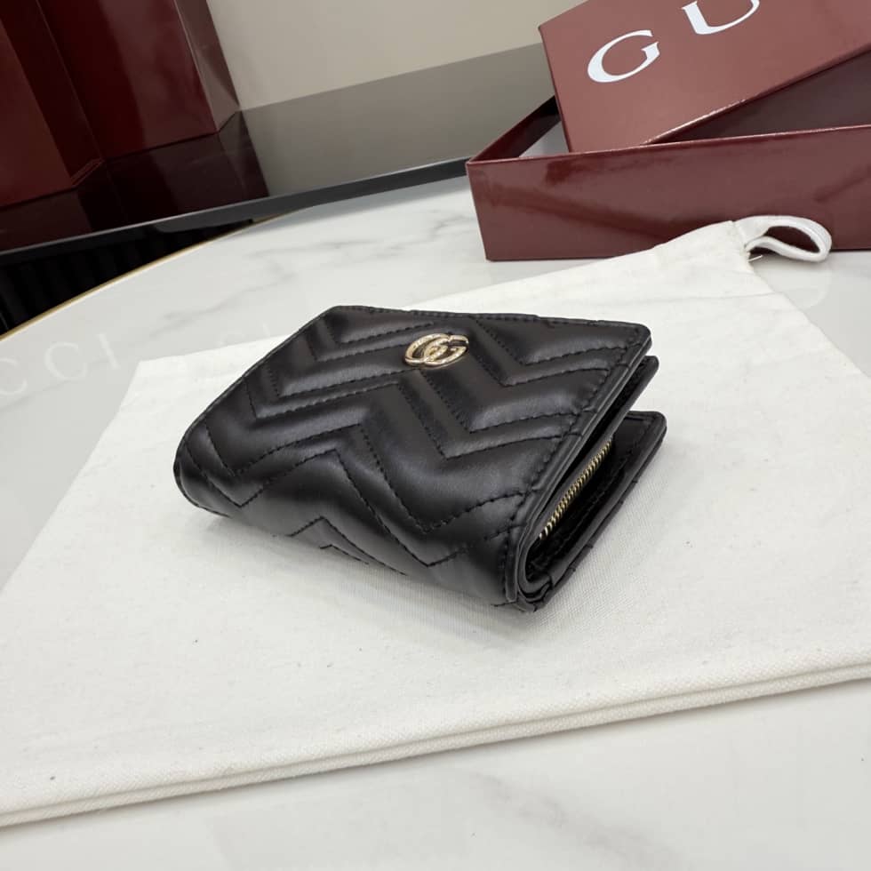 Gucci Marmont Leather Bifold Wallet Black 773427_3_155521 Gucci Marmont Leather Bifold Wallet Black 773427