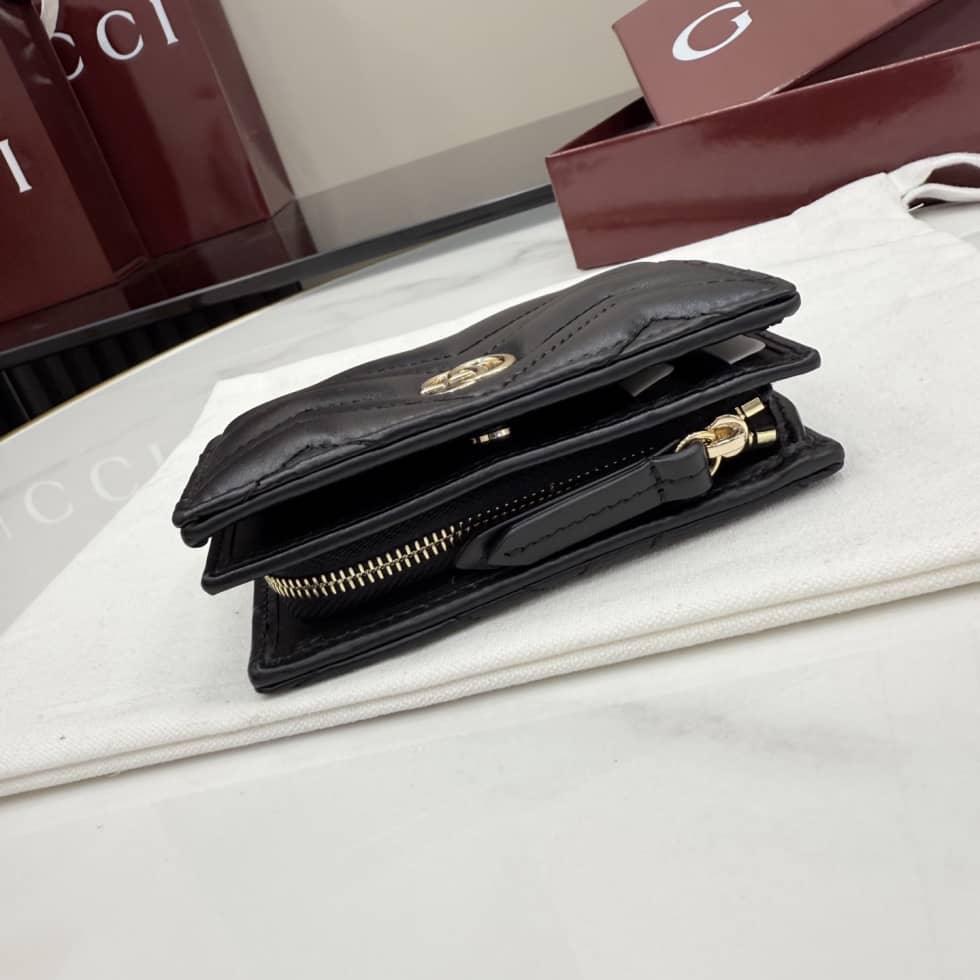 Gucci Marmont Leather Bifold Wallet Black 773427_4_155521 Gucci Marmont Leather Bifold Wallet Black 773427