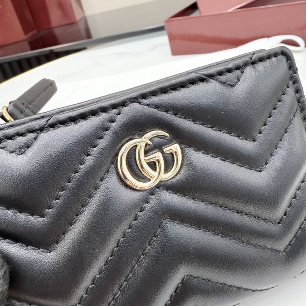 Gucci Marmont Leather Bifold Wallet Black 773427_5_155521 Gucci Marmont Leather Bifold Wallet Black 773427