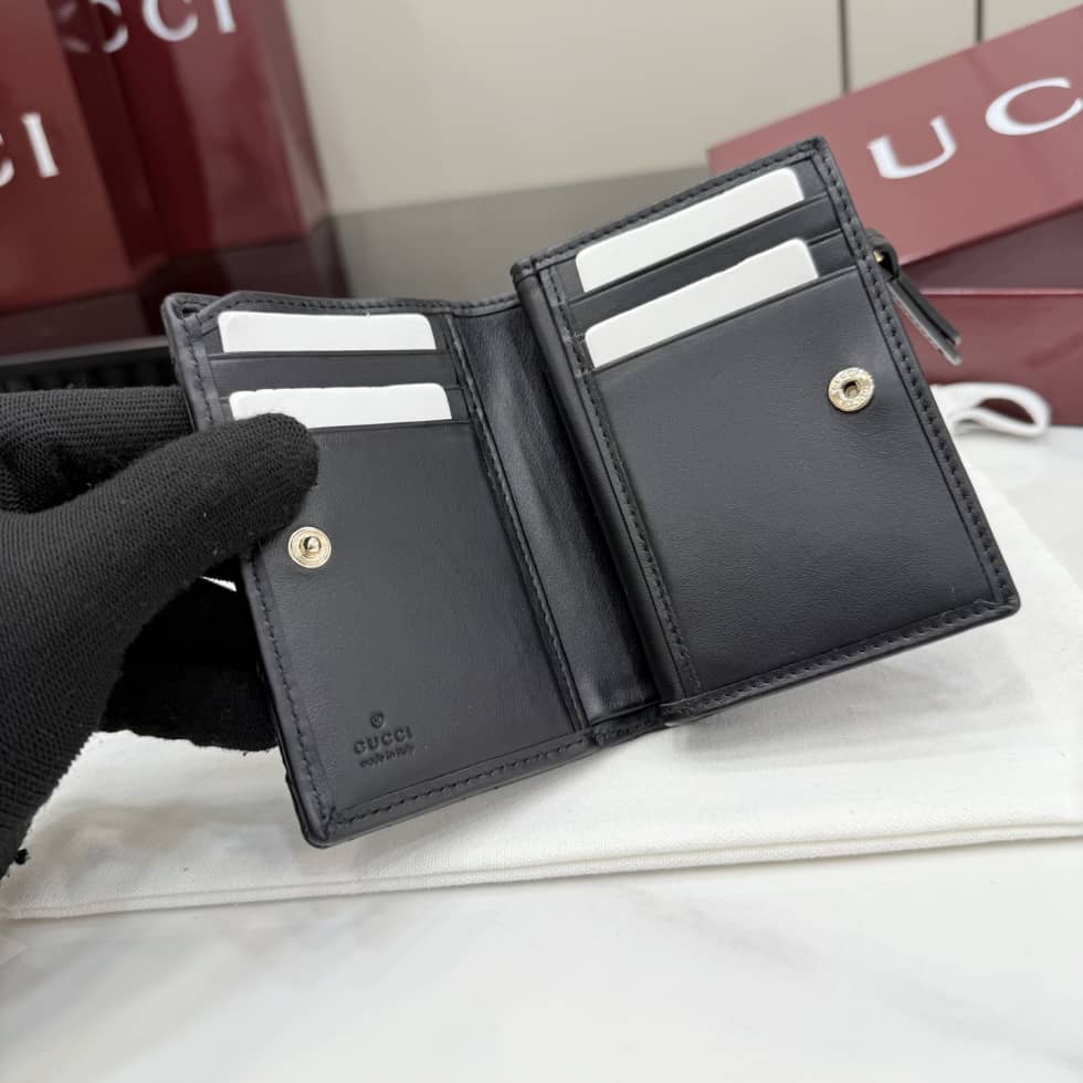 Gucci Marmont Leather Bifold Wallet Black 773427_6_155521 Gucci Marmont Leather Bifold Wallet Black 773427