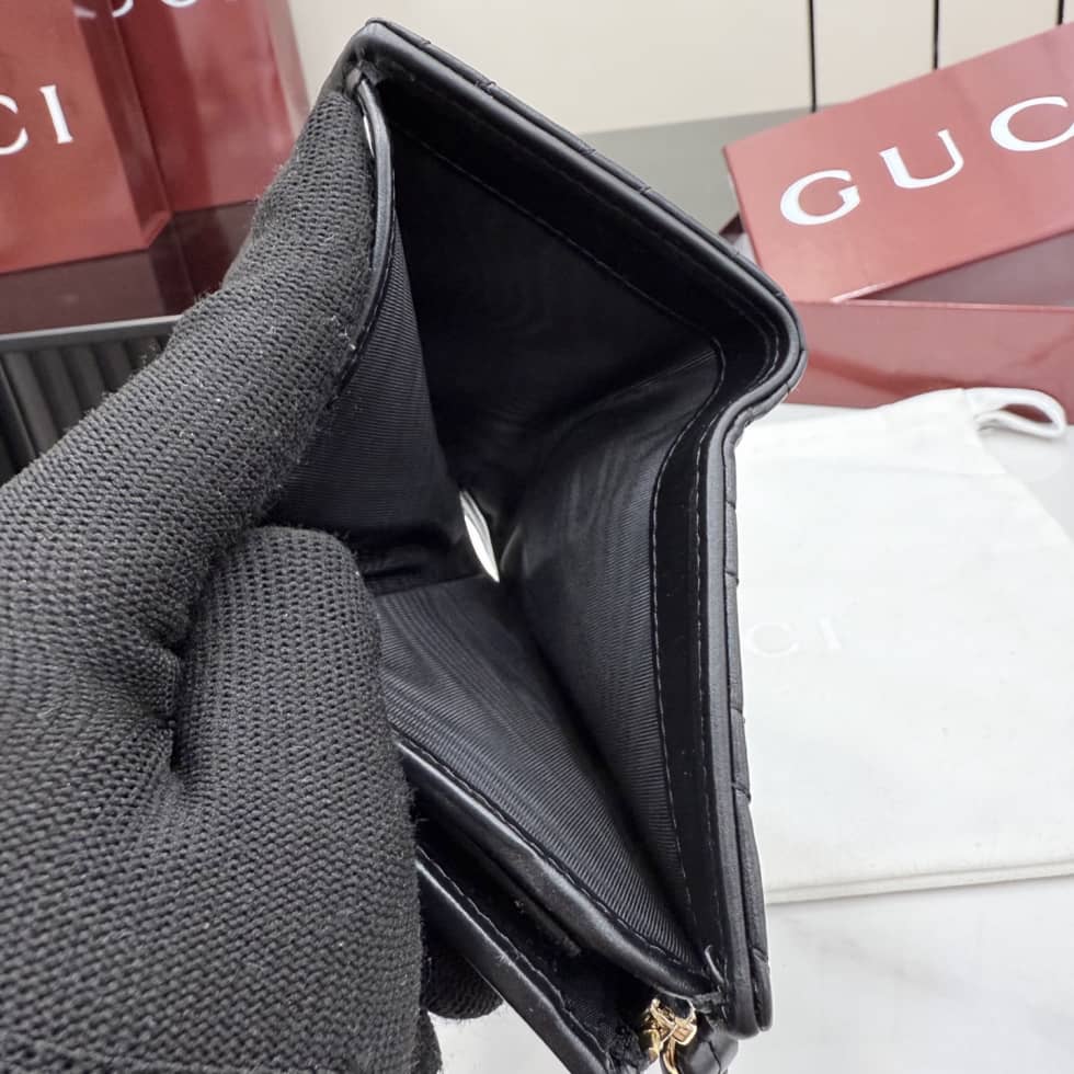 Gucci Marmont Leather Bifold Wallet Black 773427_8_155521 Gucci Marmont Leather Bifold Wallet Black 773427