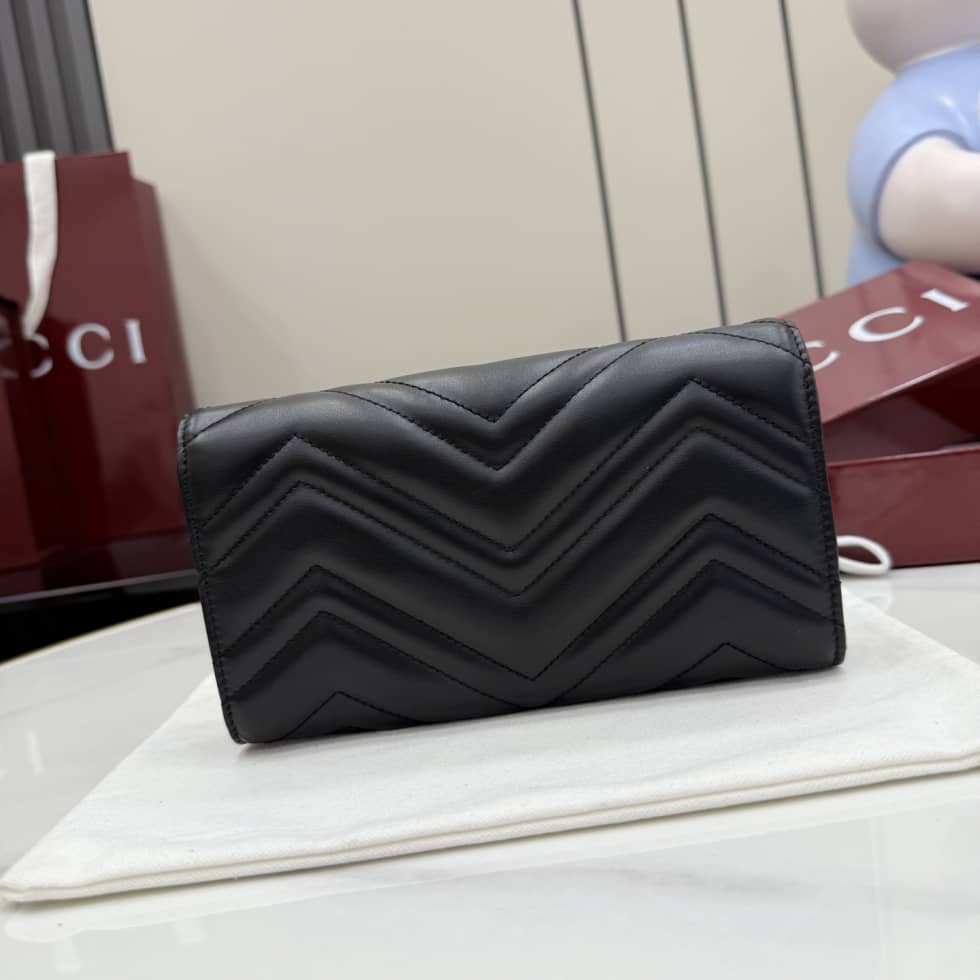 Gucci Marmont Leather Continental Wallet Black_1_155531 Gucci Marmont Leather Continental Wallet Black