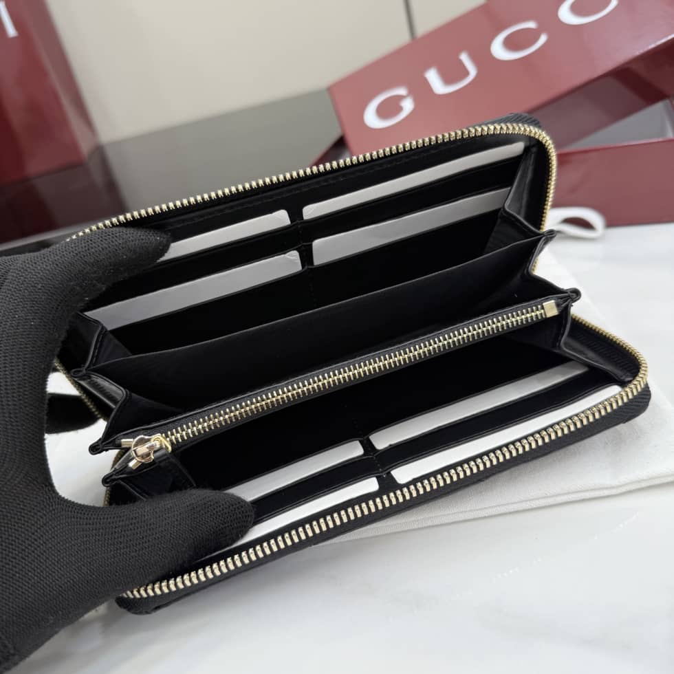 Gucci Marmont Leather Zip Around Wallet Black_8_155541 Gucci Marmont Leather Zip Around Wallet Black