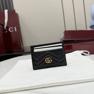 Gucci Marmont Leather Black Card Case 443127