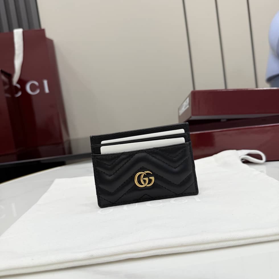 Gucci Marmont Leather Black Card Case 443127_10_155551 Gucci Marmont Leather Black Card Case 443127